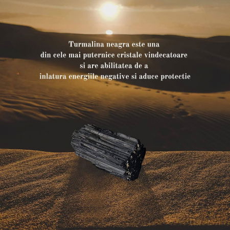 Cristal natural unicat de vindecare Turmalina neagra pietre brute 8-9 cm  - Pentru energie pozitiva, protectie [4]