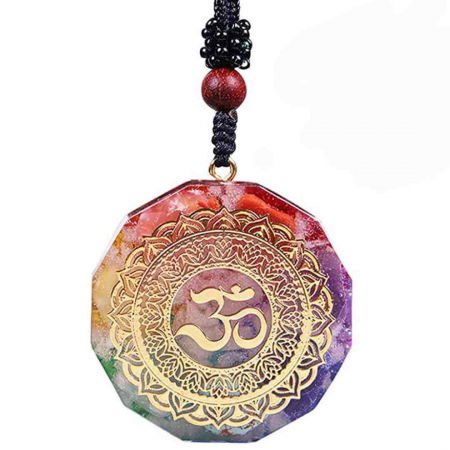 Coliere - Pandantiv orgonit pentru curatarea si activarea chakrelor cu cristale bionizate Realizat manual