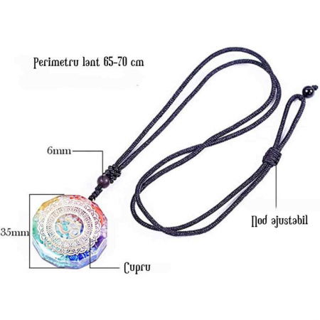 Pandantiv orgonit pentru curatarea si activarea chakrelor cu cristale bionizate Realizat manual [3]