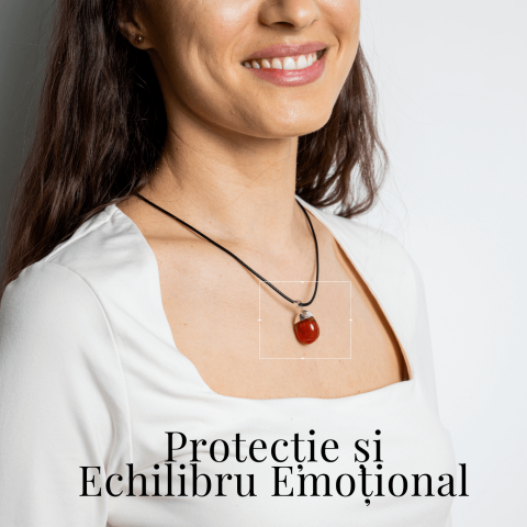 Colier cu Piatra Rulata de Carneol Natural – Energie, Creativitate si Motivare [1]