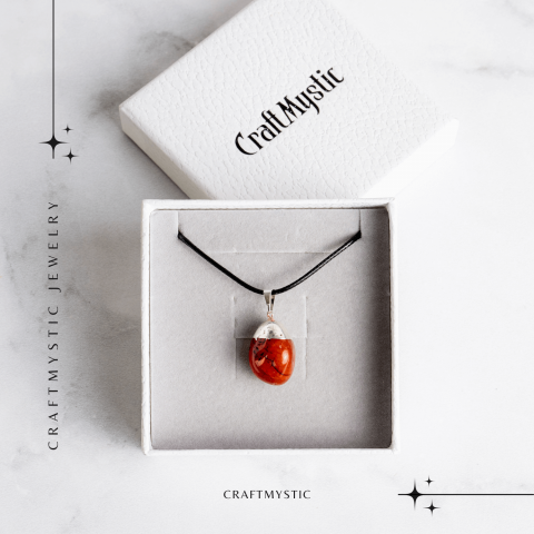 Colier cu Piatra Rulata de Carneol Natural – Energie, Creativitate si Motivare [7]