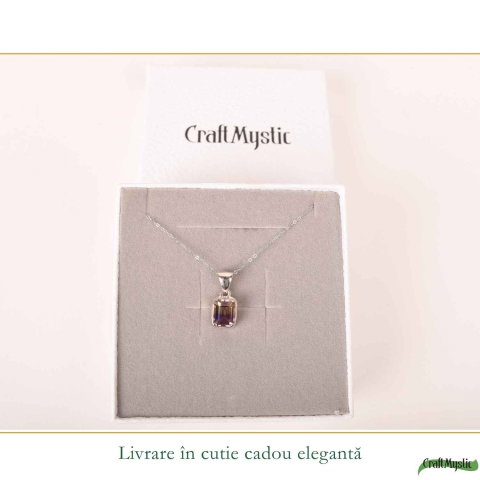 Colier Ametrine Dreptunghi din Argint 925 – Claritate Mentala si Echilibru Interior [5]