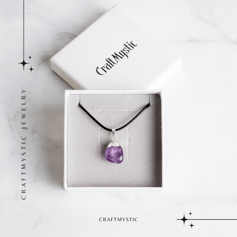 Colier cu Piatra Rulata de Ametist Natural – Calm si Protectie Spirituala [6]