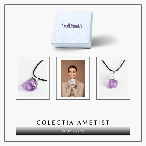 Colier cu Piatra Rulata de Ametist Natural – Calm si Protectie Spirituala [7]