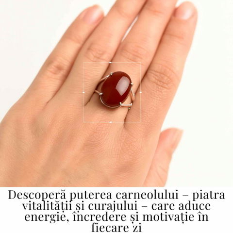 Inel Argint 925 cu Carneol Oval – Energie si Curaj Zilnic [1]