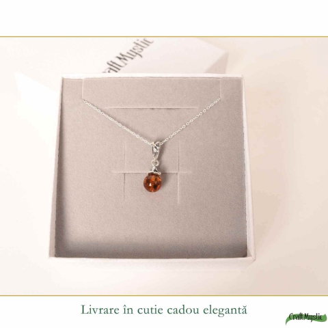 Colier argint 925 bobita cu chihlimbar natural – Vitalitate solara discreta [5]