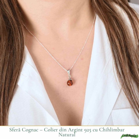 Colier argint 925 bobita cu chihlimbar natural – Vitalitate solara discreta [1]