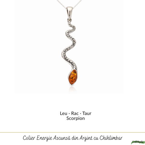 Colier Argint 925 Sarpe cu Chihlimbar Natural – Protecție si Vitalitate [4]