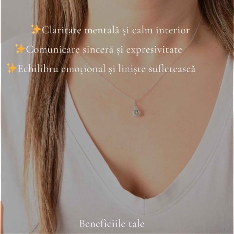 Colier Argint 925 cu Acvamarin Oval Fatetat – Claritate si Calm Interior [2]