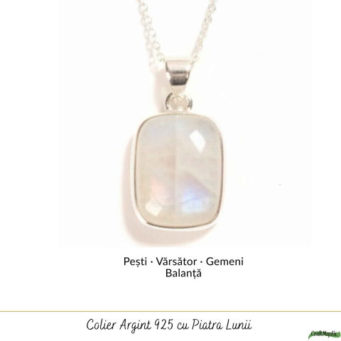 Colier Argint 925 cu Piatra Lunii Dreptunghi – Intuitie si Echilibru Emotional [4]
