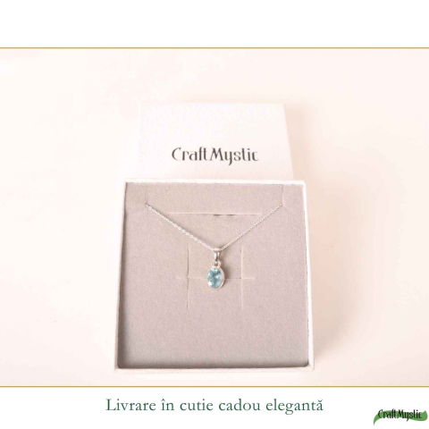 Colier Argint 925 cu Acvamarin Oval Fatetat – Claritate si Calm Interior [5]