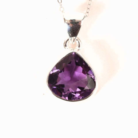 Ametist - Colier Argint 925 cu Ametist Fatetat Lacrima – Lumina Interioara si Claritate Spirituala