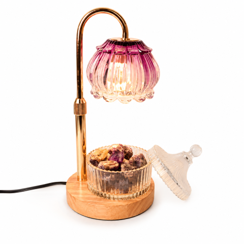 Fecioara - Lampa Floare cu Ametist Brut Natural – Aromaterapie, Relaxare și Energie Armonioasa