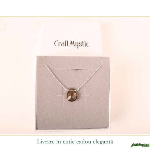 Colier argint 925 cu cuart fumuriu lacrima – protectie ai echilibru emotional [5]