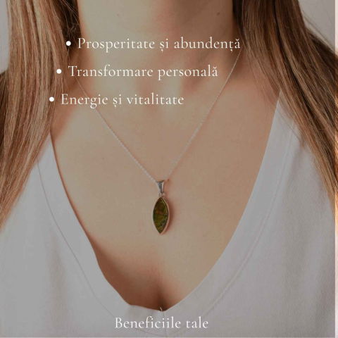 Colier Argint 925 cu Amolit Natural Delica – Prosperitate, Energie si Protectie [2]