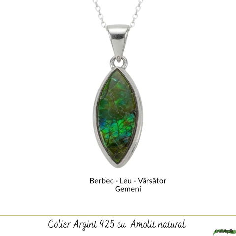 Colier Argint 925 cu Amolit Natural Delica – Prosperitate, Energie si Protectie [4]