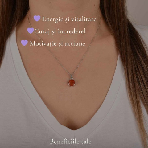 Colier argint 925 cu Carneol fatetat – energie si incredere zilnica [2]