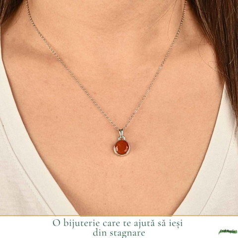 Colier argint 925 cu Carneol fatetat – energie si incredere zilnica [1]