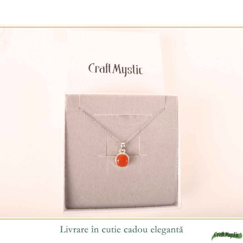 Colier argint 925 cu Carneol fatetat – energie si incredere zilnica [5]