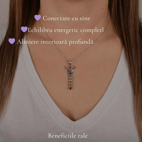 Colier argint 925 cu pietre 7 chakre – echilibru si armonie energetica [2]