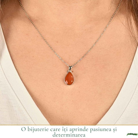Colier argint 925 cu Carneol fatetat – energie si incredere zilnica [1]