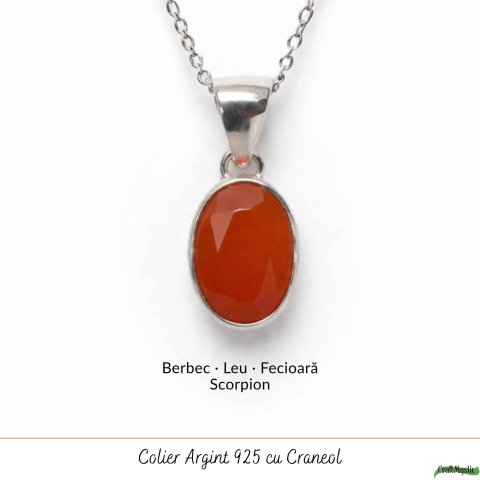 Colier argint 925 cu Carneol fatetat – energie si incredere feminina [4]