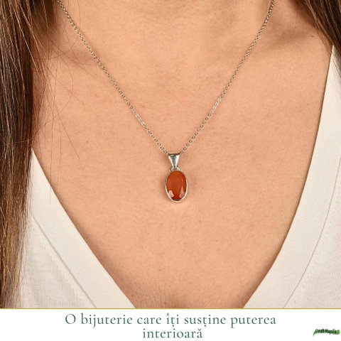 Colier argint 925 cu Carneol fatetat – energie si incredere feminina [1]