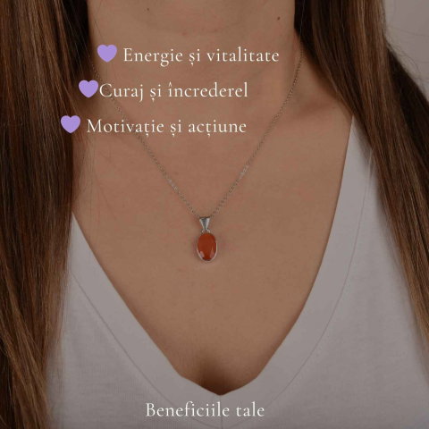 Colier argint 925 cu Carneol fatetat – energie si incredere feminina [2]