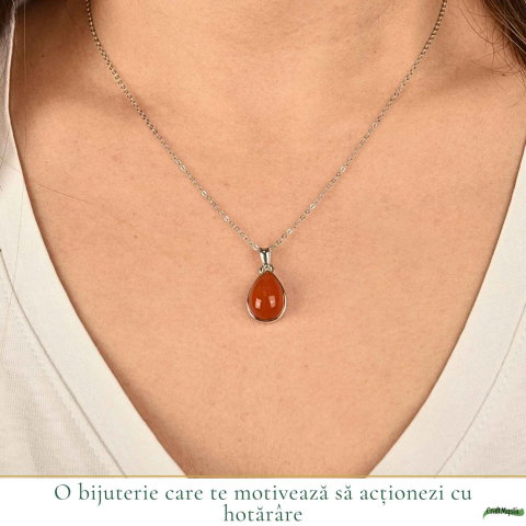 Colier argint 925 cu Carneol lacrima – energie si echilibru emotional [1]