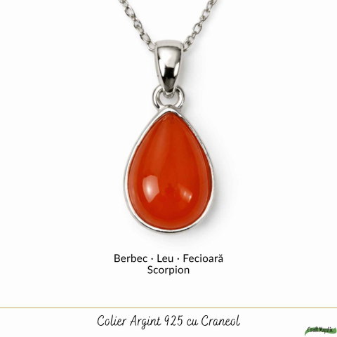 Colier argint 925 cu Carneol lacrima – energie si echilibru emotional [4]