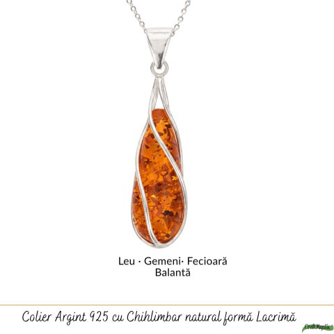 Colier Argint 925 cu Chihlimbar Lacrima Spiralata – Eleganta si Echilibru Interior [4]