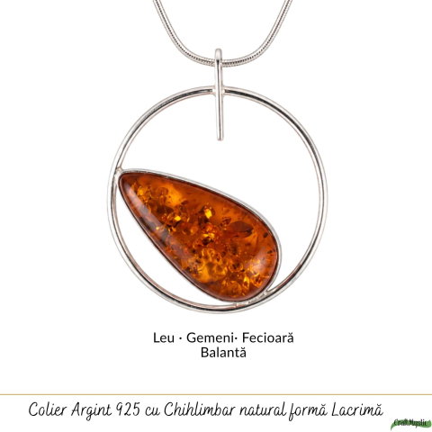 Colier Argint 925 cu Chihlimbar Lacrima – Energie Calda si Eleganta Naturala [4]