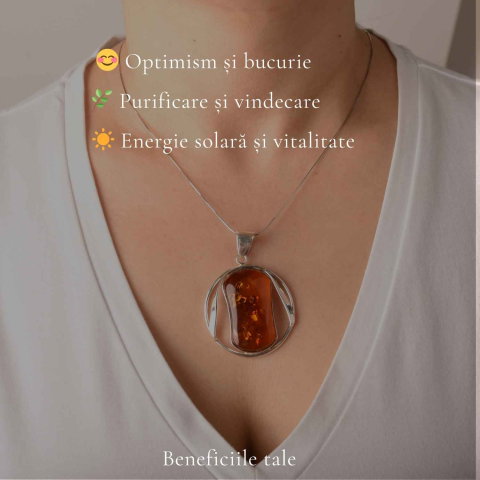 Colier Argint 925 cu Chihlimbar – Eleganta Naturala si Energie Solara [2]