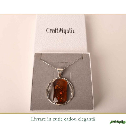 Colier Argint 925 cu Chihlimbar – Eleganta Naturala si Energie Solara [4]
