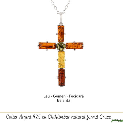 Colier Argint 925 cu Chihlimbar Cruce – Protectie si Echilibru Interior [4]