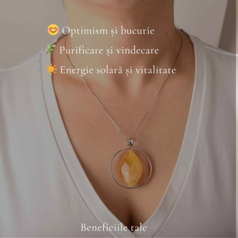 Colier Argint 925 cu Chihlimbar Frunza – Energie Naturala si Eleganta Organica [2]