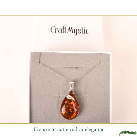 Colier Argint 925 cu Chihlimbar Lacrima – Caldura, Protectie si Echilibru [5]