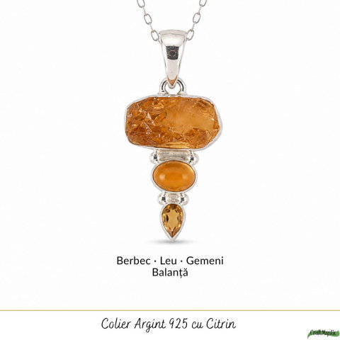 Colier Argint 925 cu Triplu Citrin – Energie, Abundenta si Lumina Interioara [4]