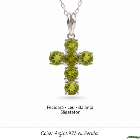 Colier Argint 925 cu Peridot Cruce – Echilibru si Energie Pozitiva [4]