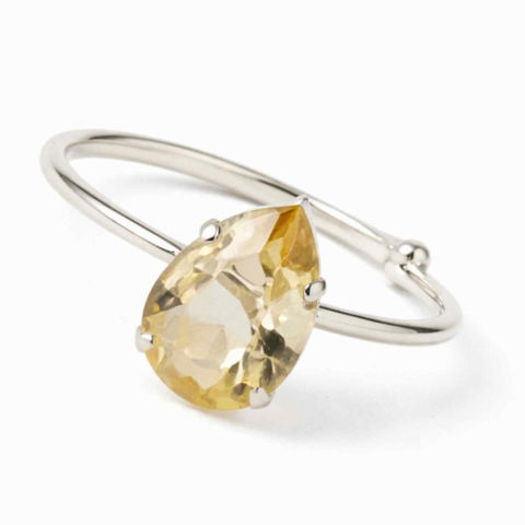 Citrin - Inel din argint 925 cu citrin fatetat, simbol al claritatii si optimismului interior