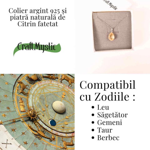 Colier Argint 925 cu Citrin Lacrima – Lumina, Prosperitate si Energie Pozitiva [4]