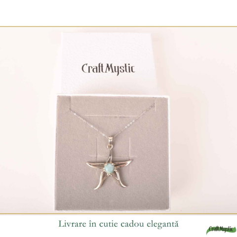 Colier Argint 925 cu Larimar Stea de Mare – Calm si Energie Feminina [5]