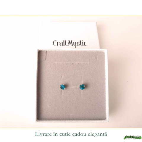 Cercei Argint 925 cu Crisocola Brut Natural – Calm si Feminitate Autentica [5]