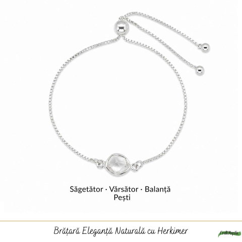 Bratara Argint 925 cu Herkimer Natural Neuniform – Claritate si Intuitie Autentica [4]