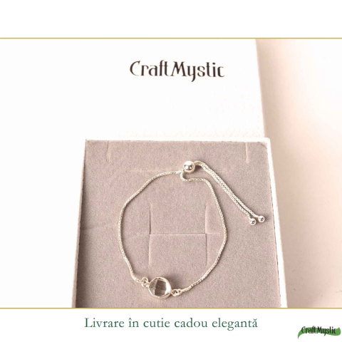 Bratara Argint 925 cu Herkimer Natural Neuniform – Claritate si Intuitie Autentica [5]