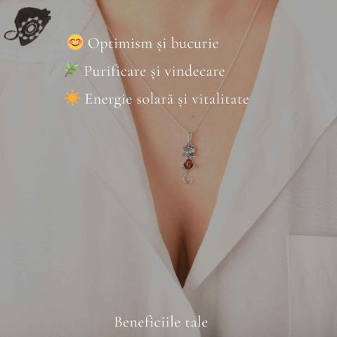 Colier Argint 925 Pisica cu Chihlimbar Natural – Protectie si Energie Calda [2]