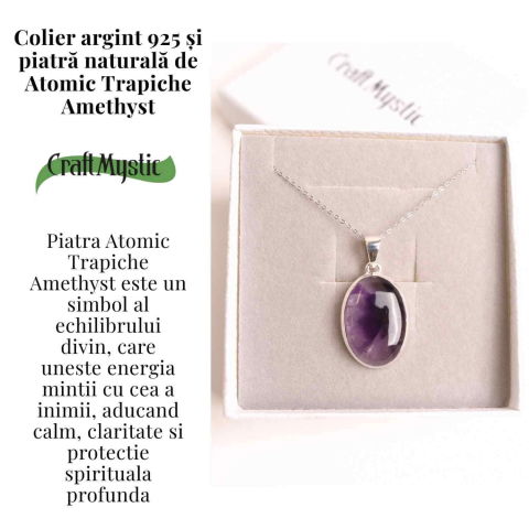 Colier argint 925 cu piatra naturala Atomic Trapiche Amethyst – Claritate si Protectie Spirituala [2]