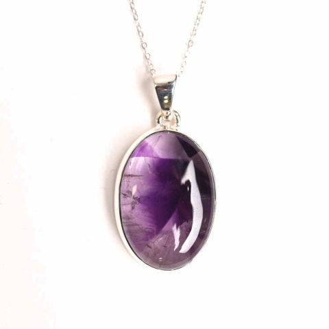 Sagetator - Colier argint 925 cu piatra naturala Atomic Trapiche Amethyst – Claritate si Protectie Spirituala