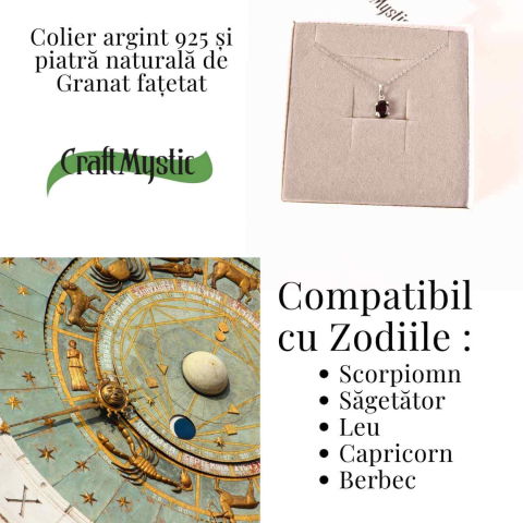 Colier Argint 925 cu Granat Oval fatetat– Pasiune, Curaj si Energie Interioara [4]