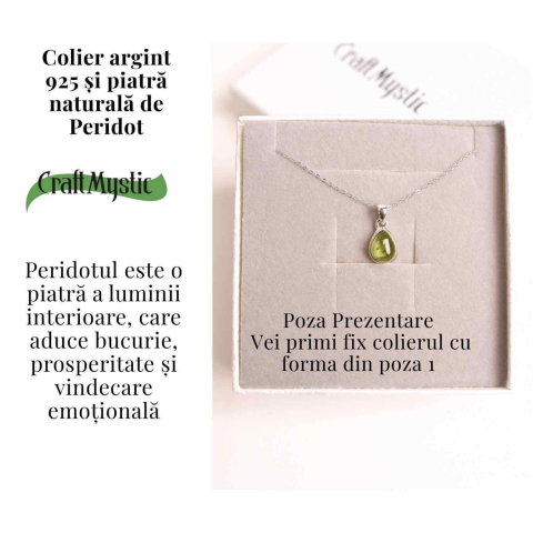 Colier Argint 925 cu Peridot Natural Patrat – Claritate, Energie si Renastere [2]